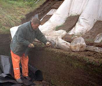 removing the old turf at Stong