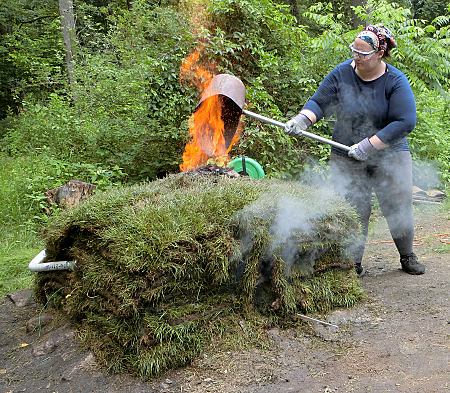 replica turf-built smelting furnace