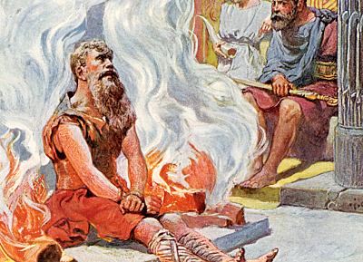Odin sits in the fire