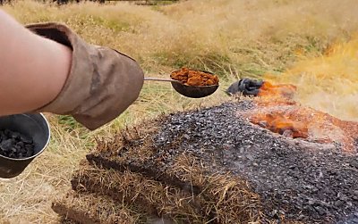 charging the furnace with ore