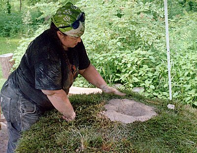 turf-built smelting furnace construction