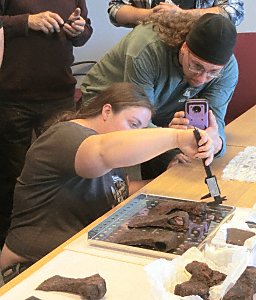 measuring axes at the National Museum